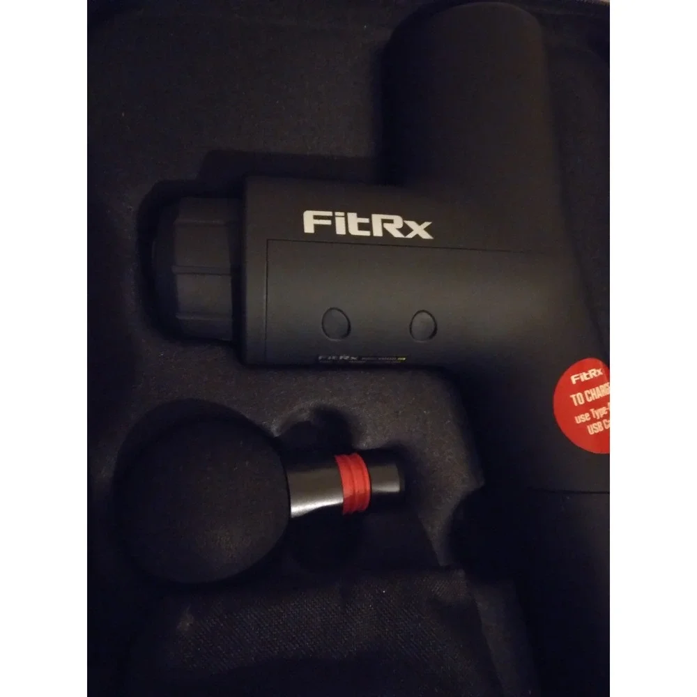 fitrx pro muscle massage gun ajustable settings and heads with case